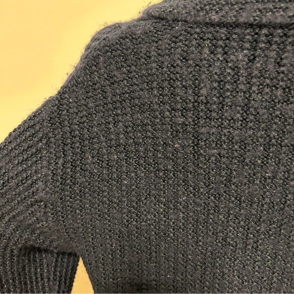 Zara Man Sweater Men’s Small/Medium Wool Blend Cable Knit Navy Grampacore *Read - Picture 3 of 8